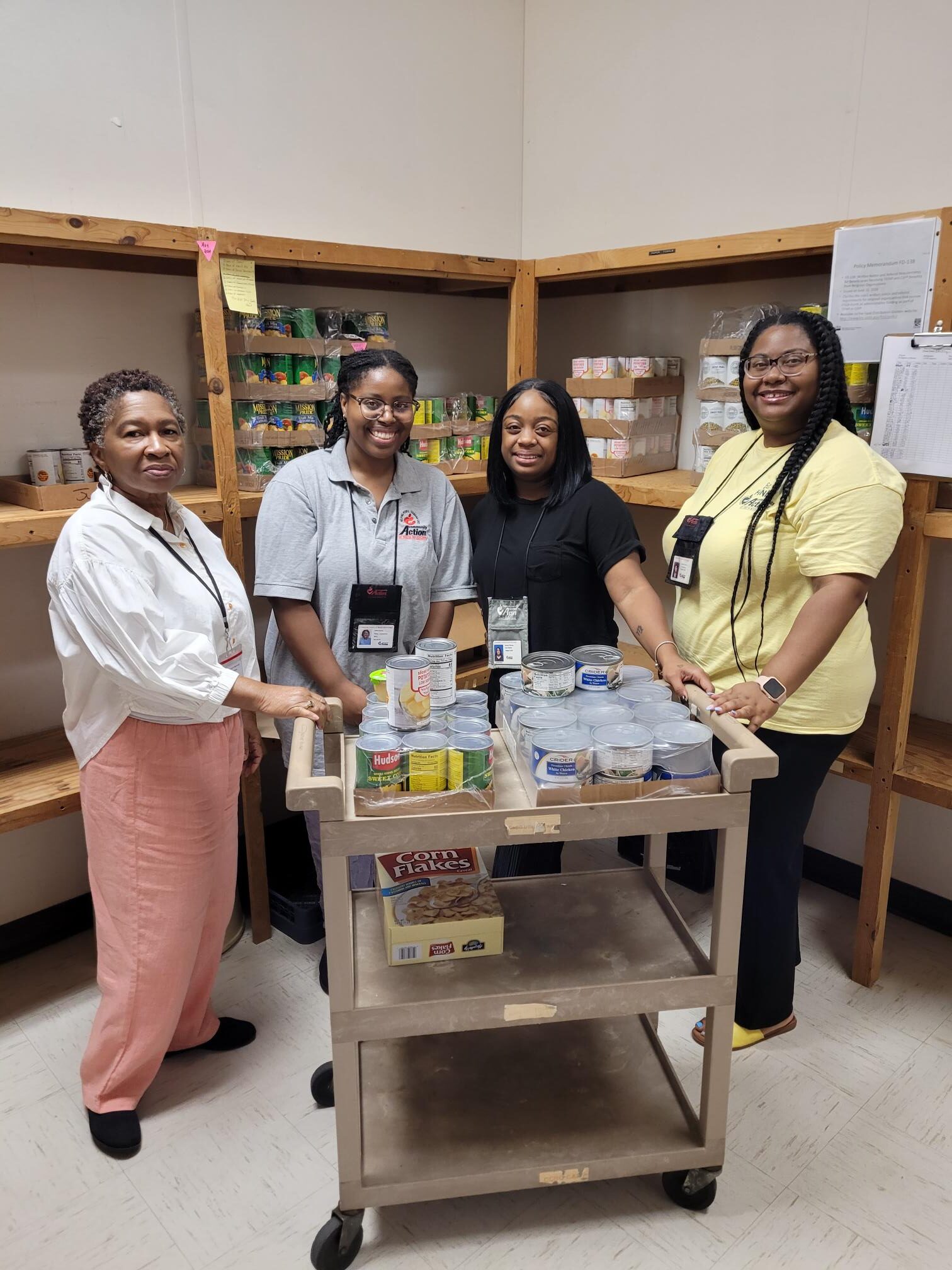 Fresh produce and groceries available at the CASOMS food pantry
