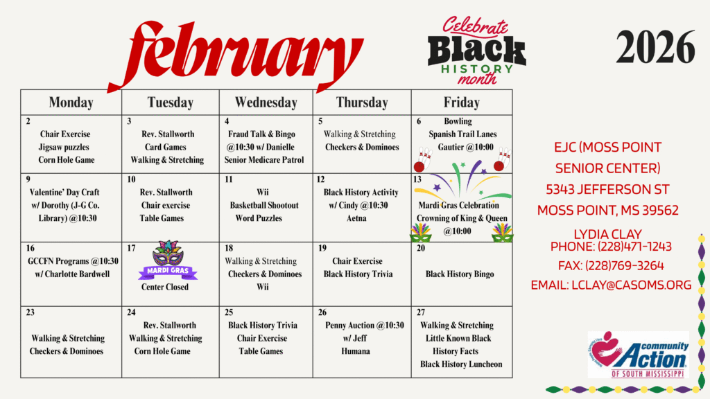 February 2026 Senior Center Activities Across Jackson County